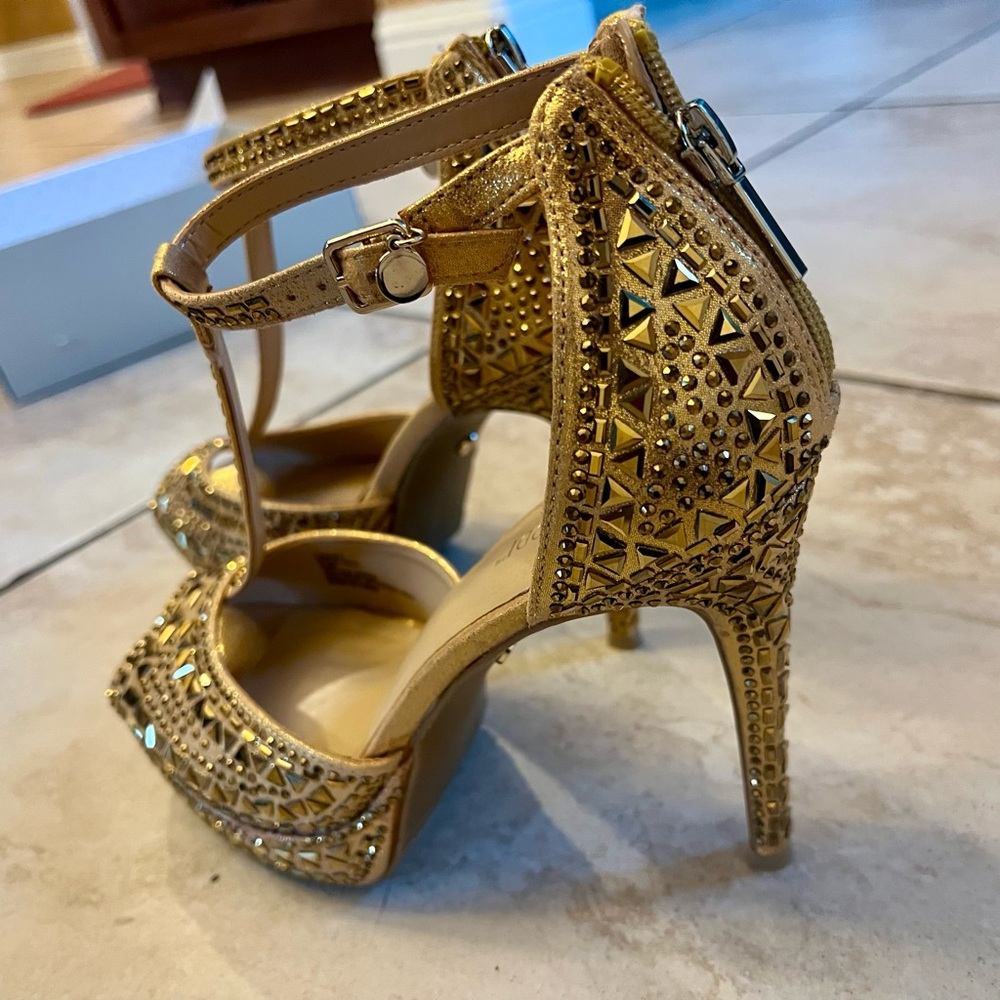 Thalia Sodi Gold Studded Heels